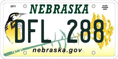 NE license plate DFL288