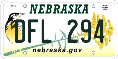 NE license plate DFL294