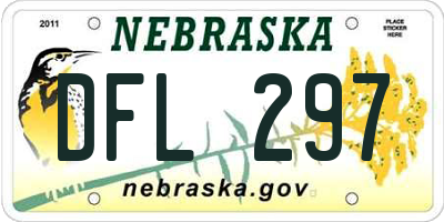 NE license plate DFL297