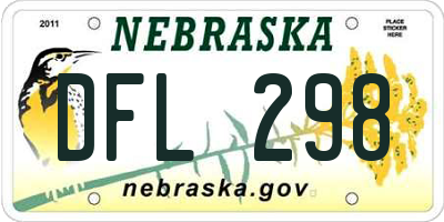 NE license plate DFL298
