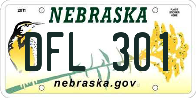 NE license plate DFL301