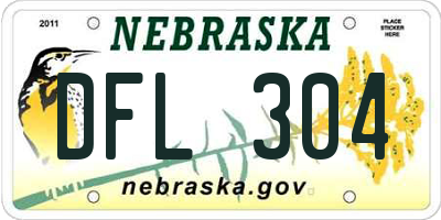 NE license plate DFL304