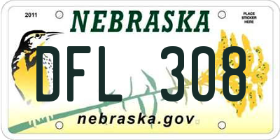 NE license plate DFL308
