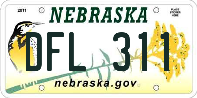 NE license plate DFL311