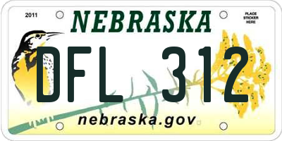NE license plate DFL312