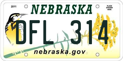 NE license plate DFL314