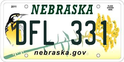 NE license plate DFL331
