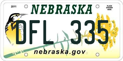 NE license plate DFL335