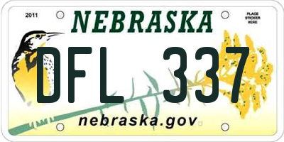NE license plate DFL337