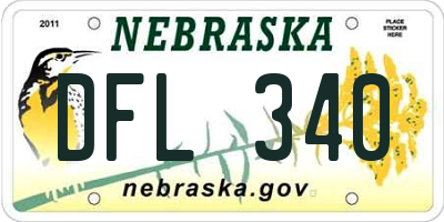 NE license plate DFL340
