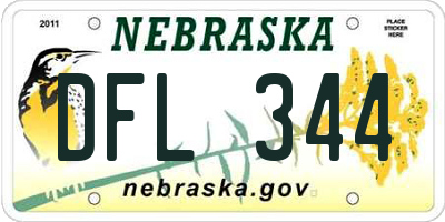 NE license plate DFL344