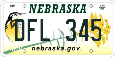 NE license plate DFL345