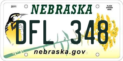 NE license plate DFL348