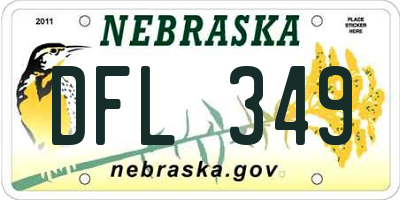 NE license plate DFL349