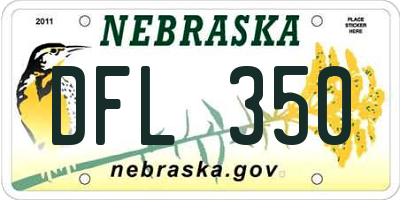 NE license plate DFL350