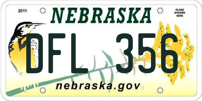 NE license plate DFL356