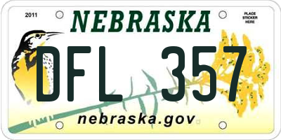 NE license plate DFL357