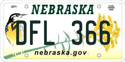 NE license plate DFL366