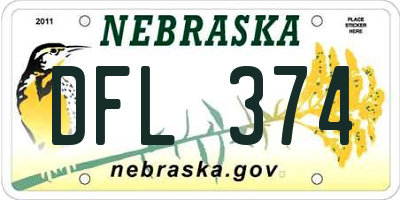 NE license plate DFL374