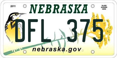 NE license plate DFL375