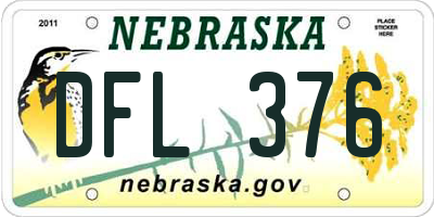 NE license plate DFL376