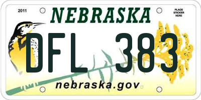 NE license plate DFL383