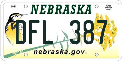 NE license plate DFL387
