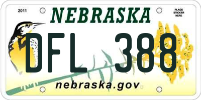 NE license plate DFL388