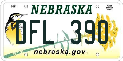 NE license plate DFL390