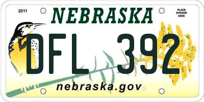 NE license plate DFL392