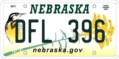 NE license plate DFL396