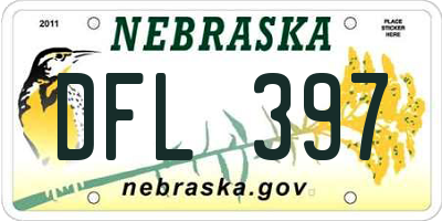 NE license plate DFL397