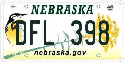 NE license plate DFL398