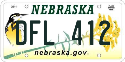 NE license plate DFL412