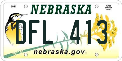 NE license plate DFL413