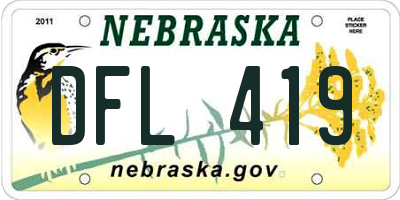 NE license plate DFL419