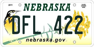 NE license plate DFL422