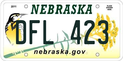 NE license plate DFL423
