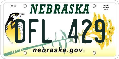 NE license plate DFL429