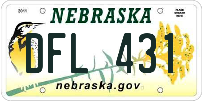 NE license plate DFL431