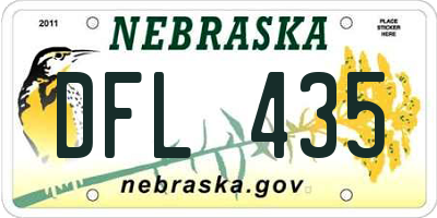NE license plate DFL435