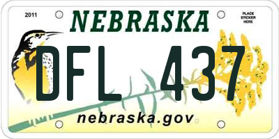 NE license plate DFL437
