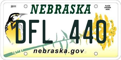 NE license plate DFL440