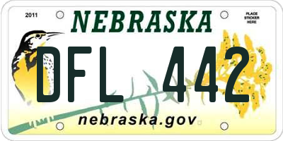 NE license plate DFL442