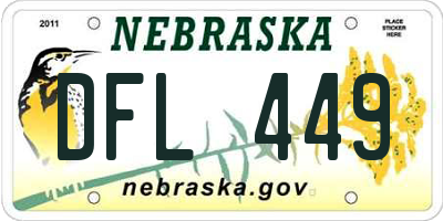 NE license plate DFL449