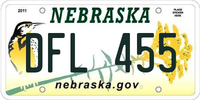 NE license plate DFL455