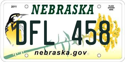 NE license plate DFL458