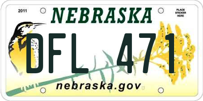 NE license plate DFL471