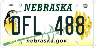 NE license plate DFL488