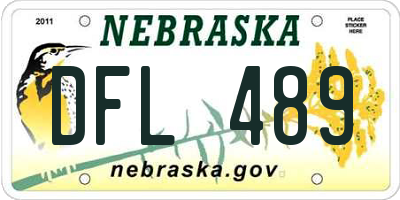 NE license plate DFL489